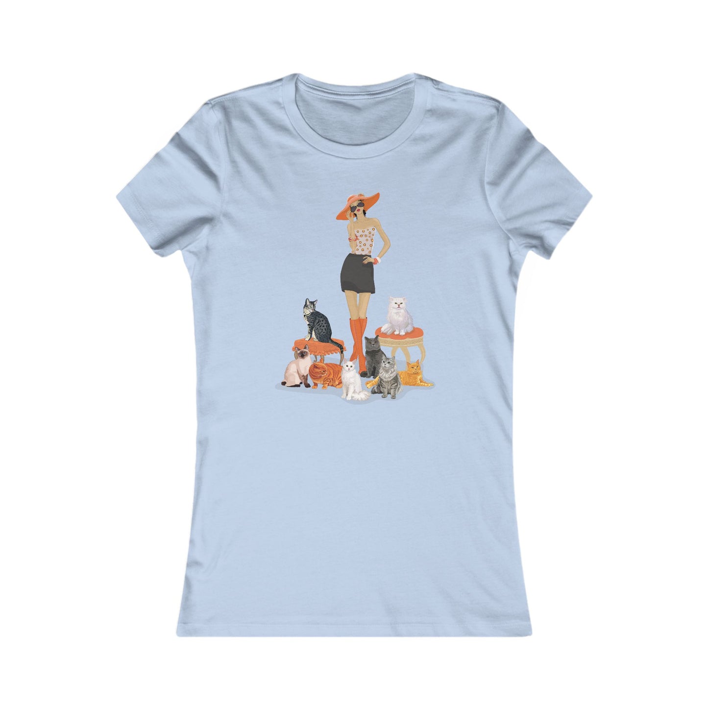 Childless Cat Lady T-shirt Women's Tee - Crazy Cat Lady Fitted Tshirt, Child-free Cat Mom Shorts