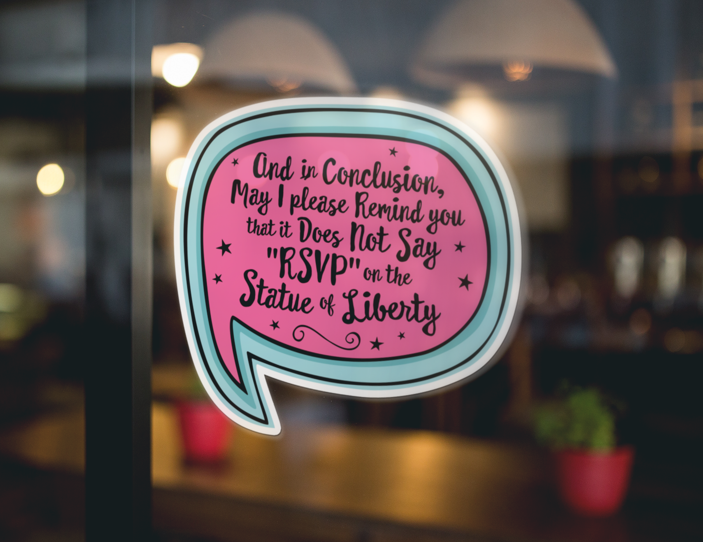 4" It Does Not Say RSVP Statue Of Liberty Sticker - Anti-ICE Protest, Human Rights Vinyl Decal Stickers, Waterproof Leftist Political Decals