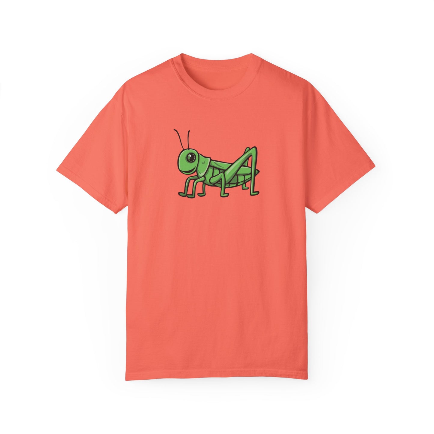 Grasshopper T-shirt Unisex Garment-Dyed Tee with Grass Hopper Bug Insect Print Mens Womens Tshirt