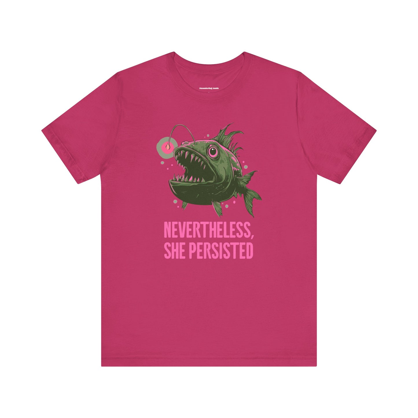 Deep Sea Anglerfish Nevertheless She Persisted T-shirt, Angler Fish Lure Glow Graphic Tee Ocean Aquatic Creatures