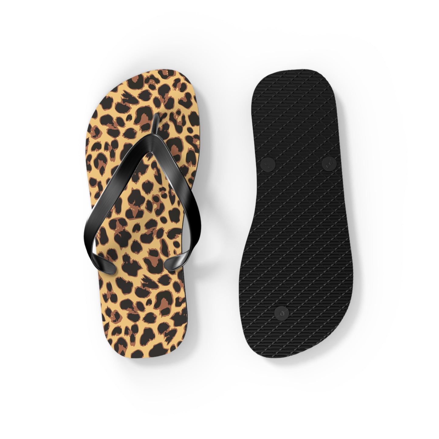 Leopard Print Flip Flops | Animal Cheetah Print Beach Sandals, Women's Summer Pool Footwear