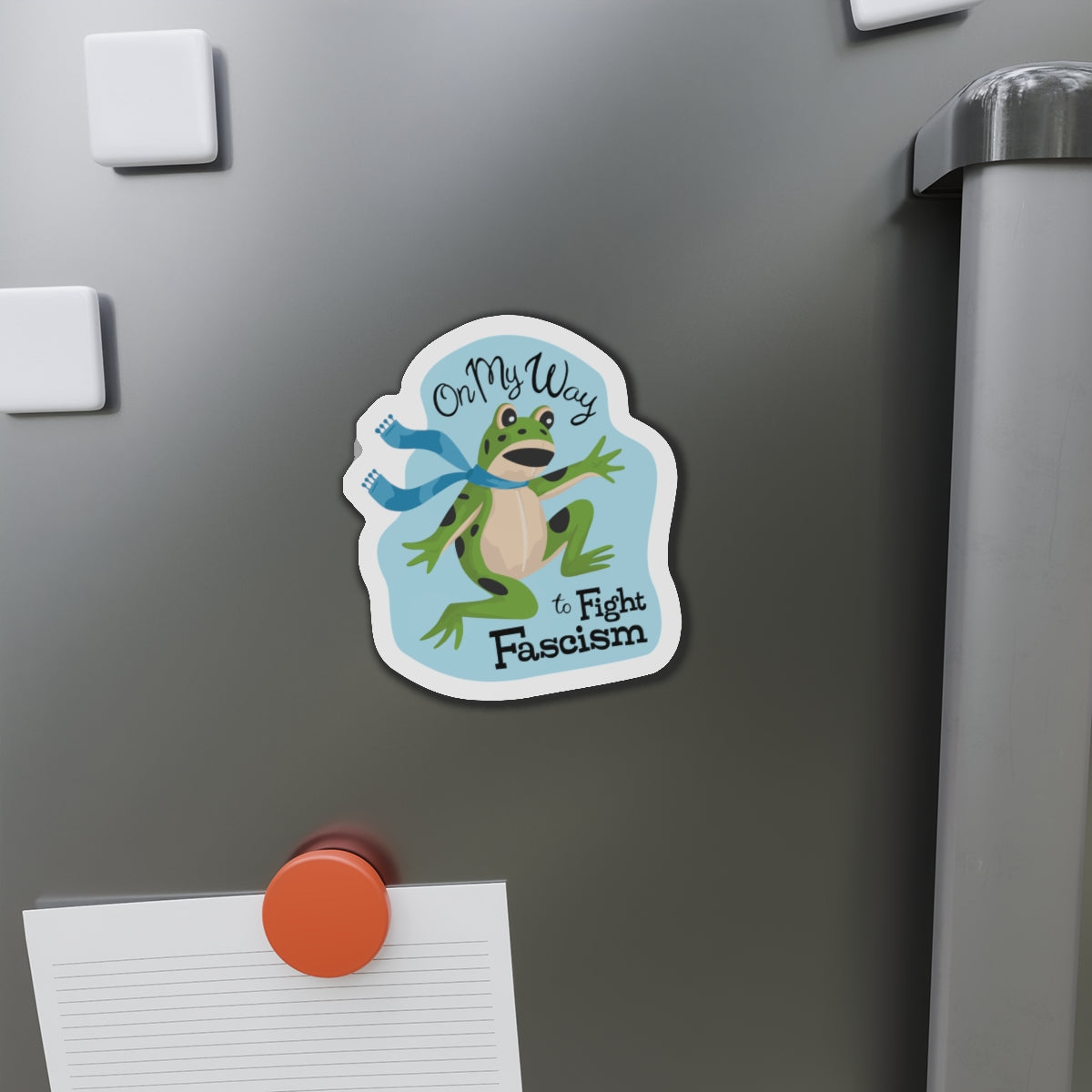 Activist Frogs Die-Cut Magnet, Inflatable Frog Blow Up Costume, Funny Political Humor, Leftist Liberal Anti-Fascist Fridge Car Magnets