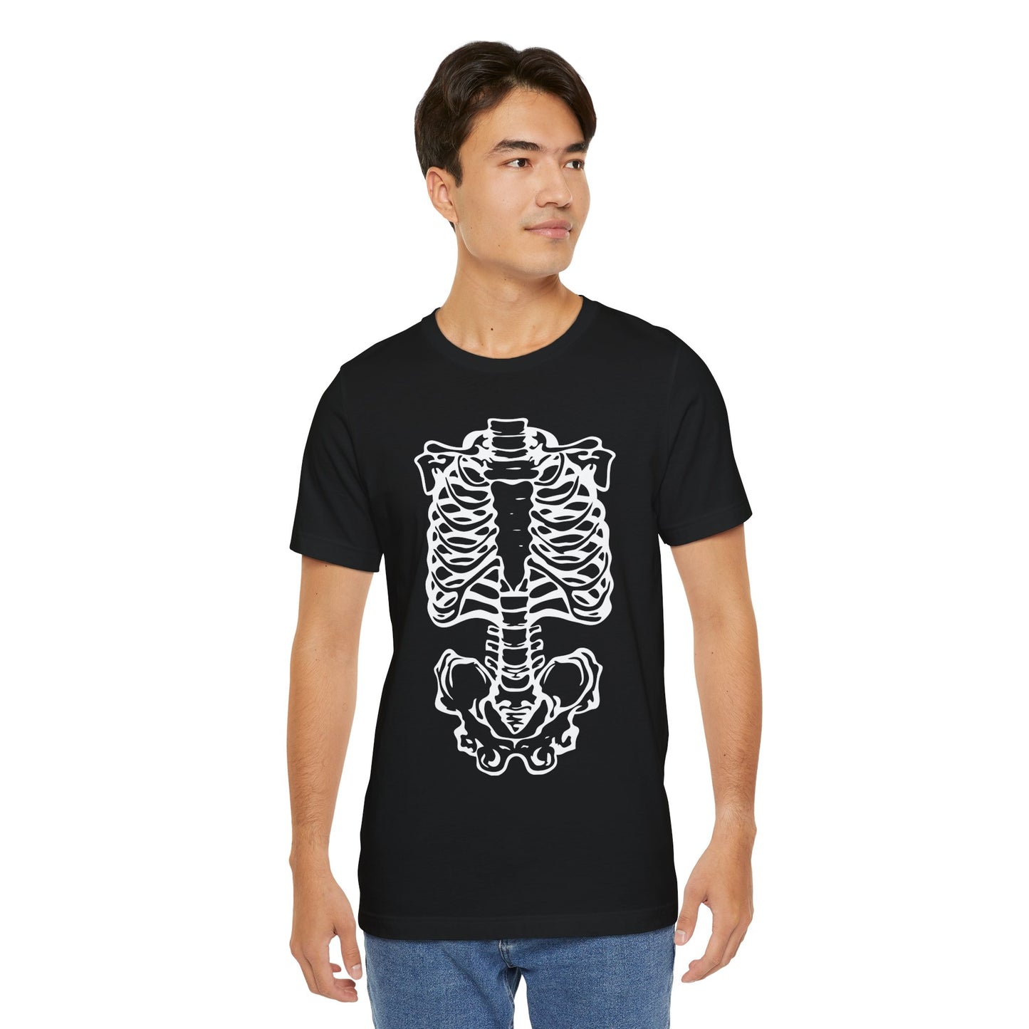 Skeleton Rib Cage Black T-shirt Unisex Jersey Short Sleeve Tee Mens Womens Halloween Gothic shirt