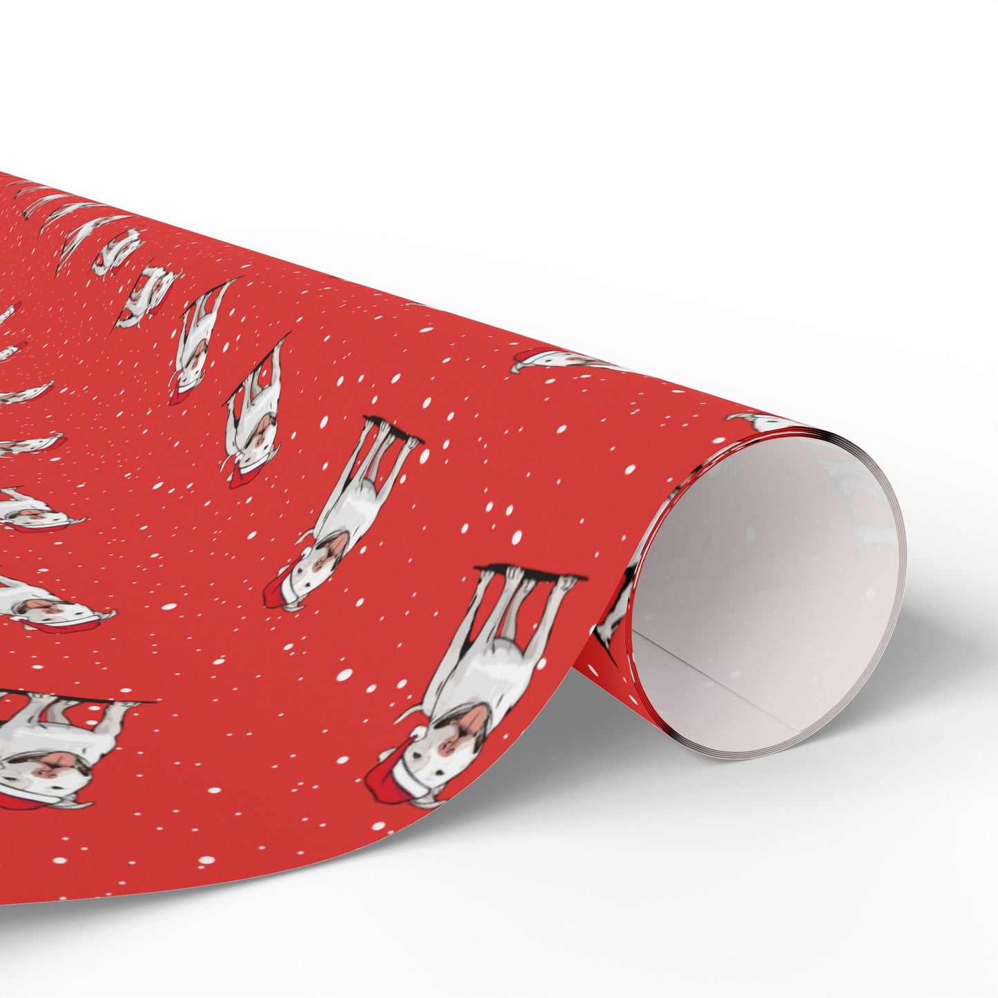 Christmas Pitbull Wrapping Paper - Holiday Gift Wrap Papers, Pit Bull Terrier Dog Owner Gifting Supplies, Santa Pittie Dogs Red Pattern