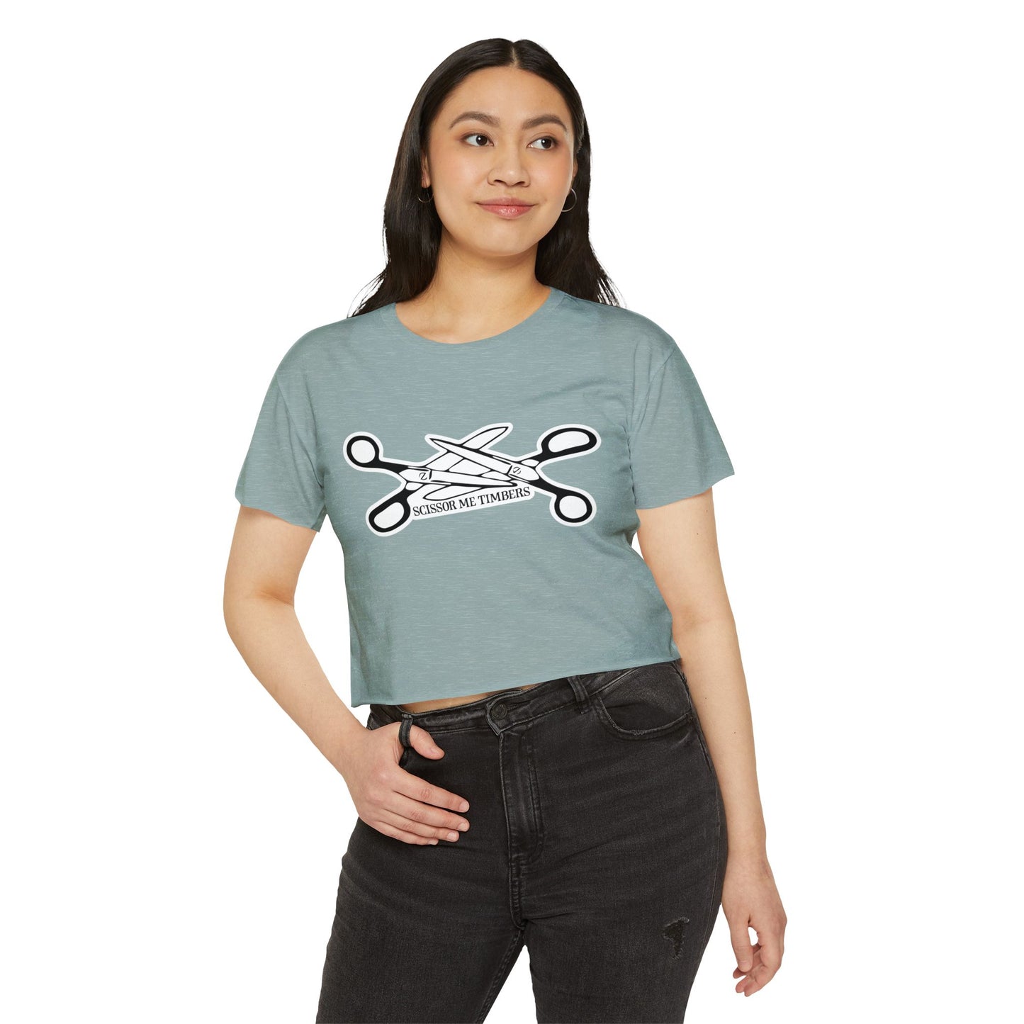 Scissor Me Timbers Crop Top, Womens LGBTQIA Summer Pride Festival Cropped Tee, Funny Lesbian Gay Queer Apparel Scissors
