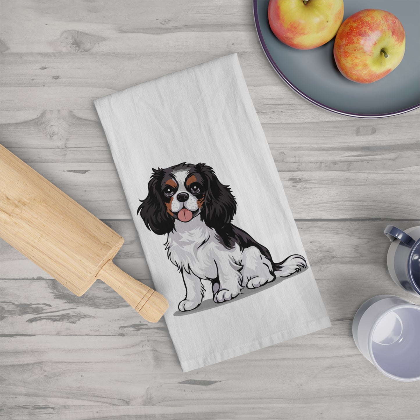 Cavalier King Charles Spaniel Dogs Kitchen Tea Towel, Pet Cavaliers Dog Owners Hand Dish Towels