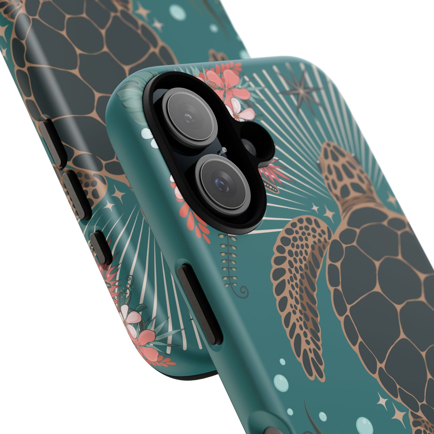 Sea Turtle Illustration Phone Case | Ocean Turtles Coral Floral Pattern Cell Phone Cases - Iphone, Google Pixel, Samsung - Matte Finish