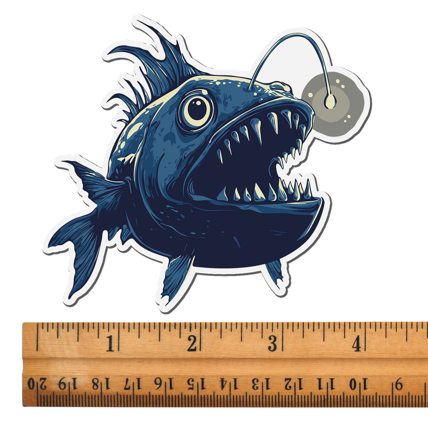 Deep Sea Anglerfish Magnet - 4" Nautical Angler Fish Vinyl Fridge Car Magnets Indoor Outdoor Ocean Creatures