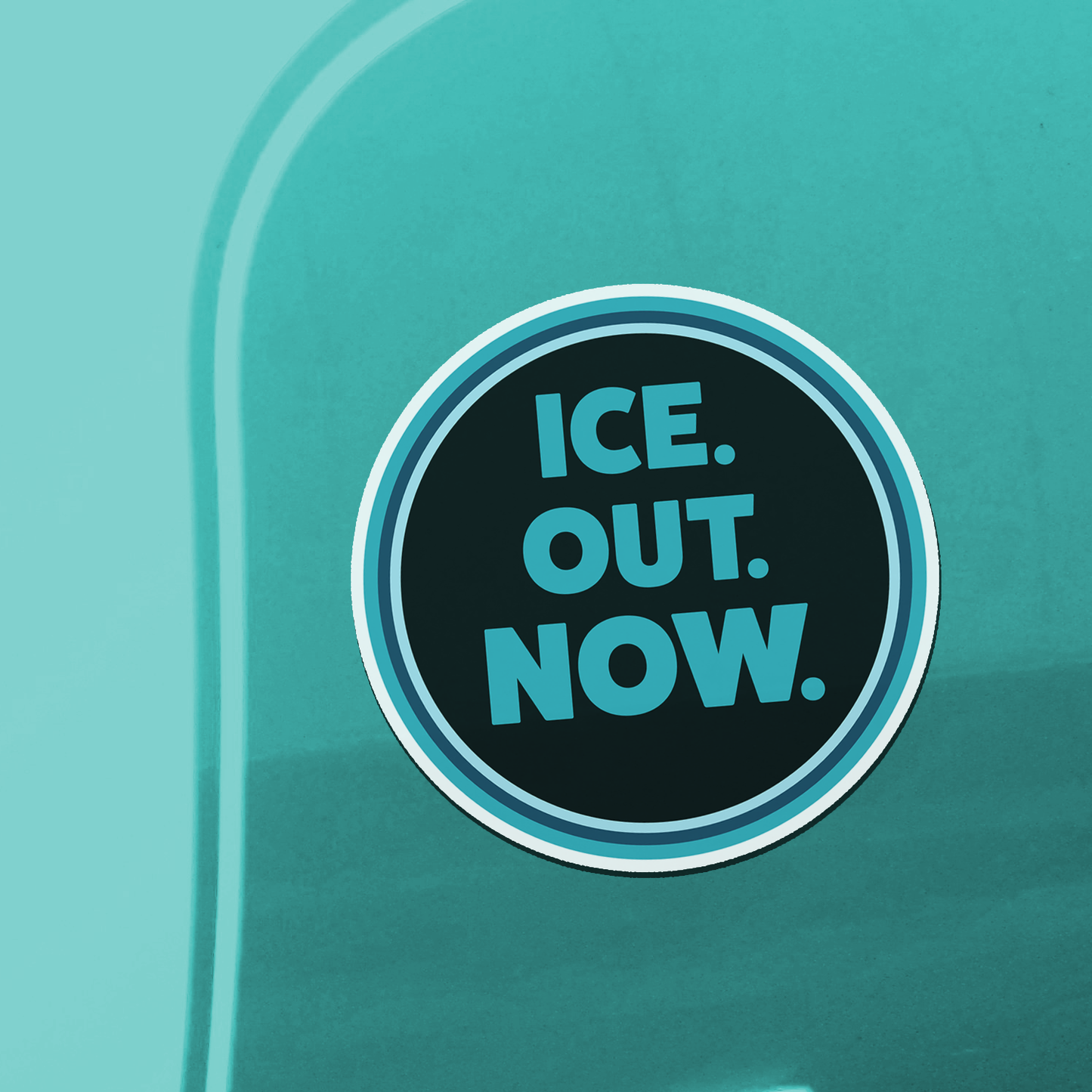 ICE Out Now Die Cut Magnet - 5" Political Magnets, Leftist Liberal, Abolish I.C.E. Protest Activist Car Fridge