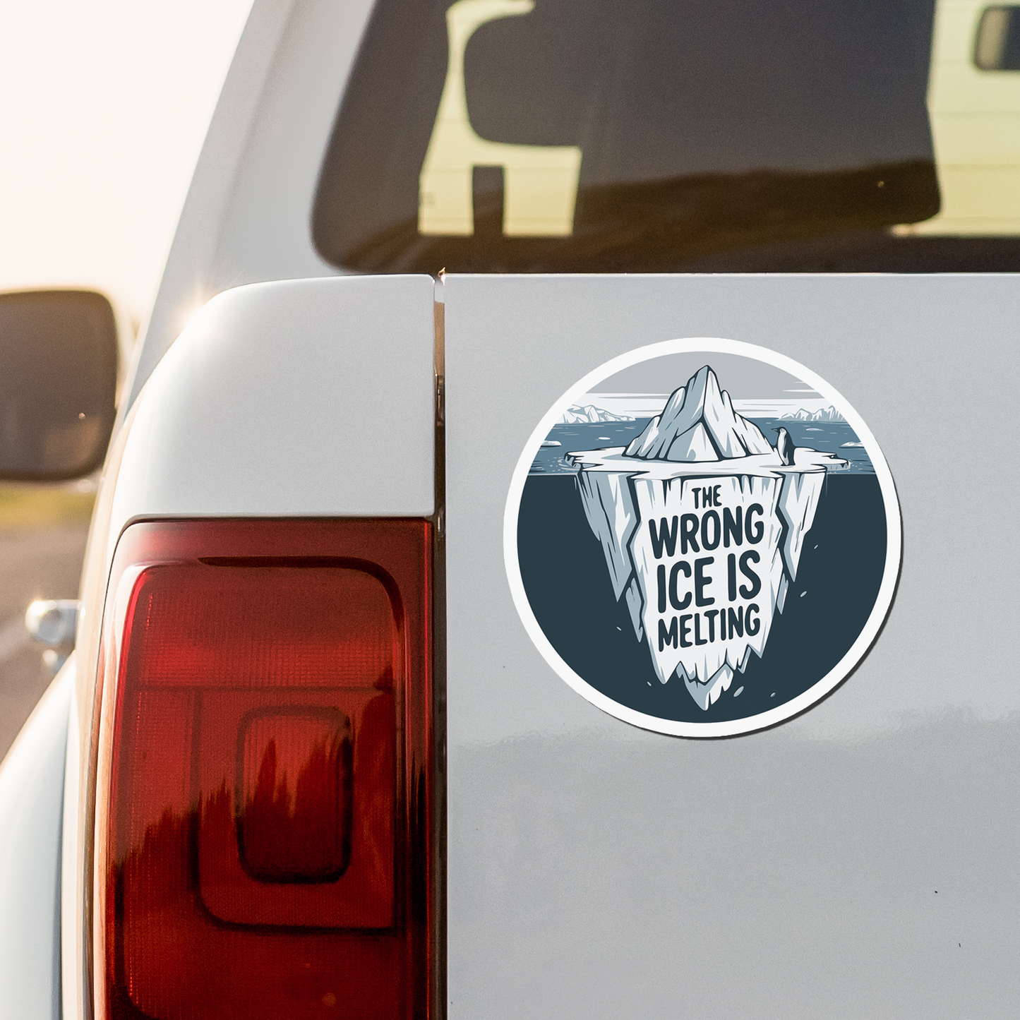 Wrong Ice Is Melting Die Cut Magnet - 5" Funny Political Magnets, Leftist Liberal, Abolish I.C.E. Climate Change Activist Car Fridge