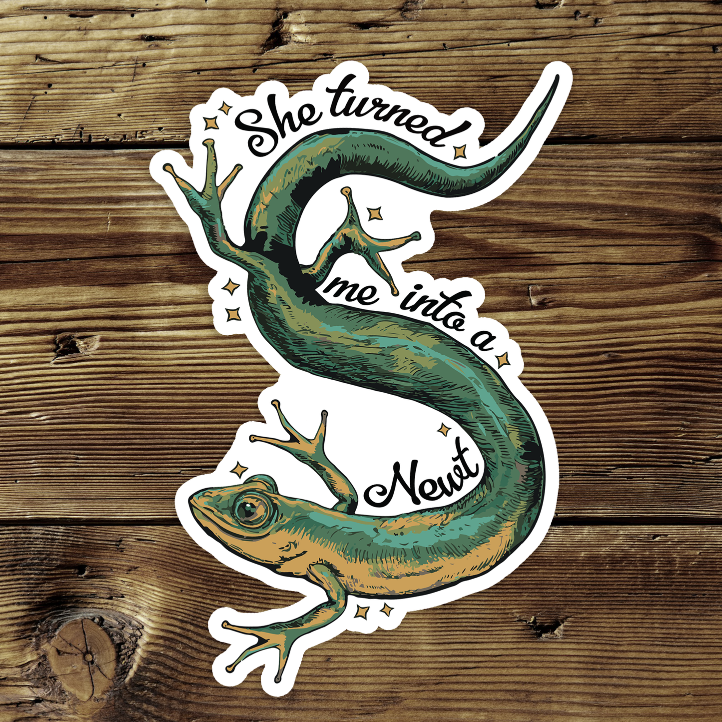4" She Turned Me Into A Newt Sticker - Waterproof, Fade-Resistant Decal Stickers