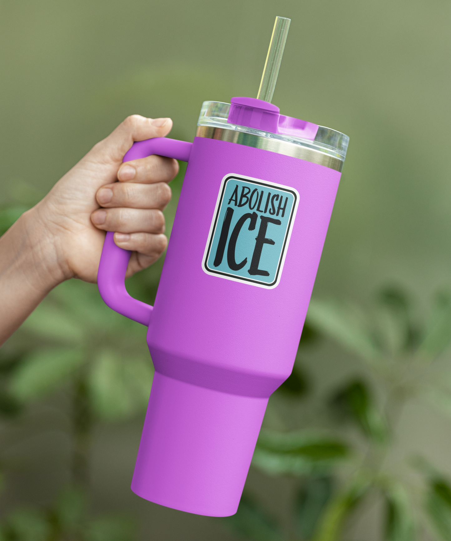 3" Abolish ICE Sticker - Protest, Human Rights Vinyl Decal Stickers Waterproof Outdoor, Leftist Political Resistance