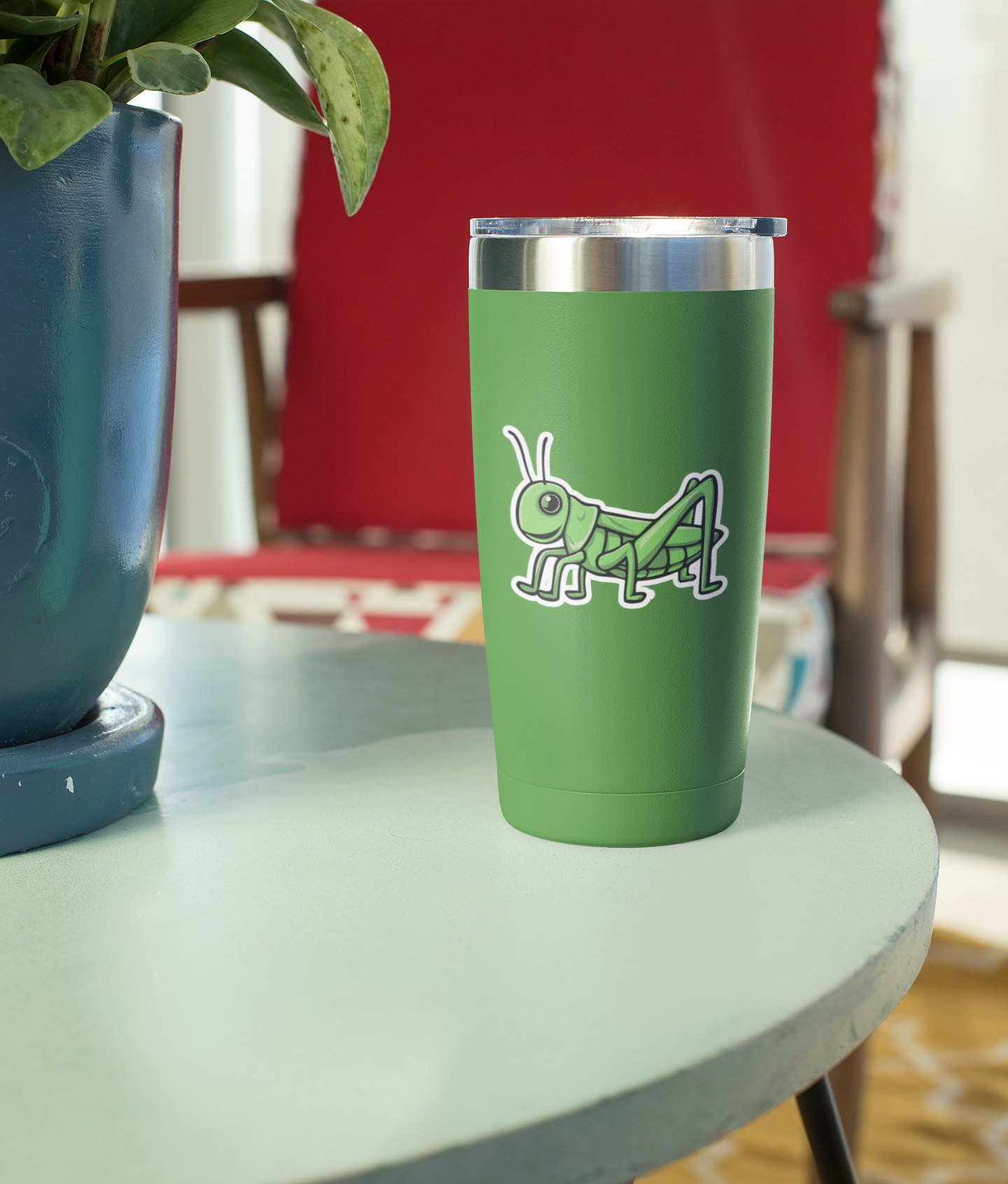 Grasshopper Sticker - Waterproof, Fade-Resistant Decal Stickers Grass Hopper Insect Bug, 2" or 3", 1, 3, 5, 10 or 20 Pack Sticker Bundle