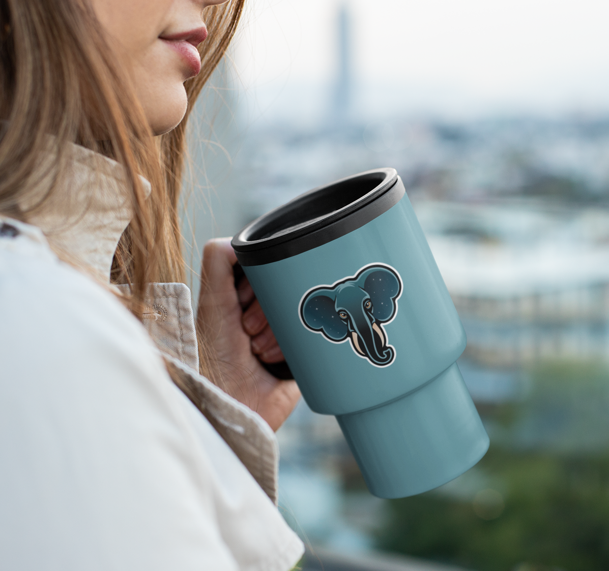 3" Celestial Elephant Stickers, Galactic Elephants Vinyl Decal Sticker Zen Galaxy Waterproof Space Decals Laptop, Water Bottle, Car