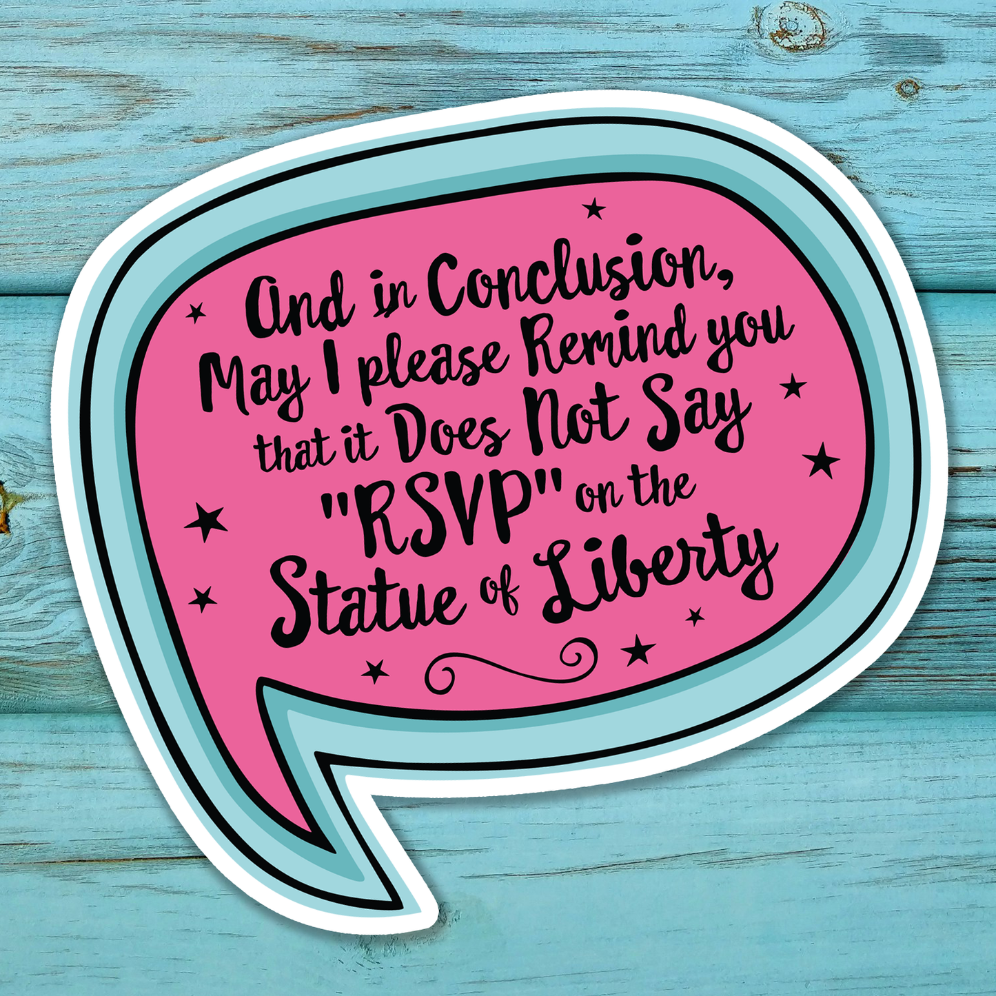 4" It Does Not Say RSVP Statue Of Liberty Sticker - Anti-ICE Protest, Human Rights Vinyl Decal Stickers, Waterproof Leftist Political Decals