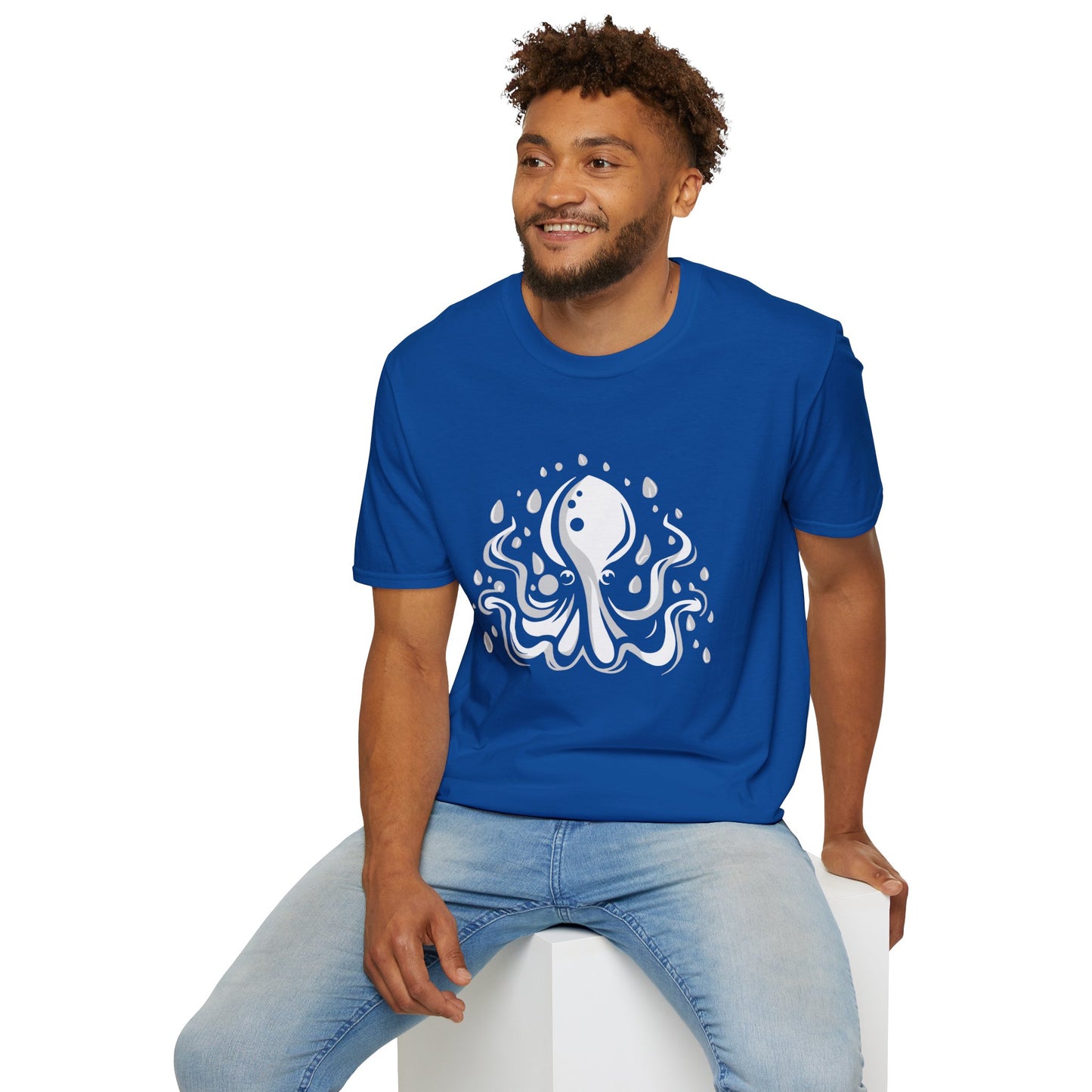 Elusive Octopus Soft T-shirt Unisex Softstyle Tee with Octopus Sea Creature Print