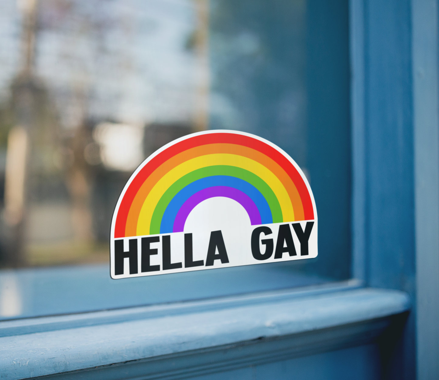 Hella Gay Rainbow Vinyl Sticker - 3" Pride Month Rainbows LGBTQIA+ Decals for Equal Rights, Activism, Waterproof Outdoor Stickers