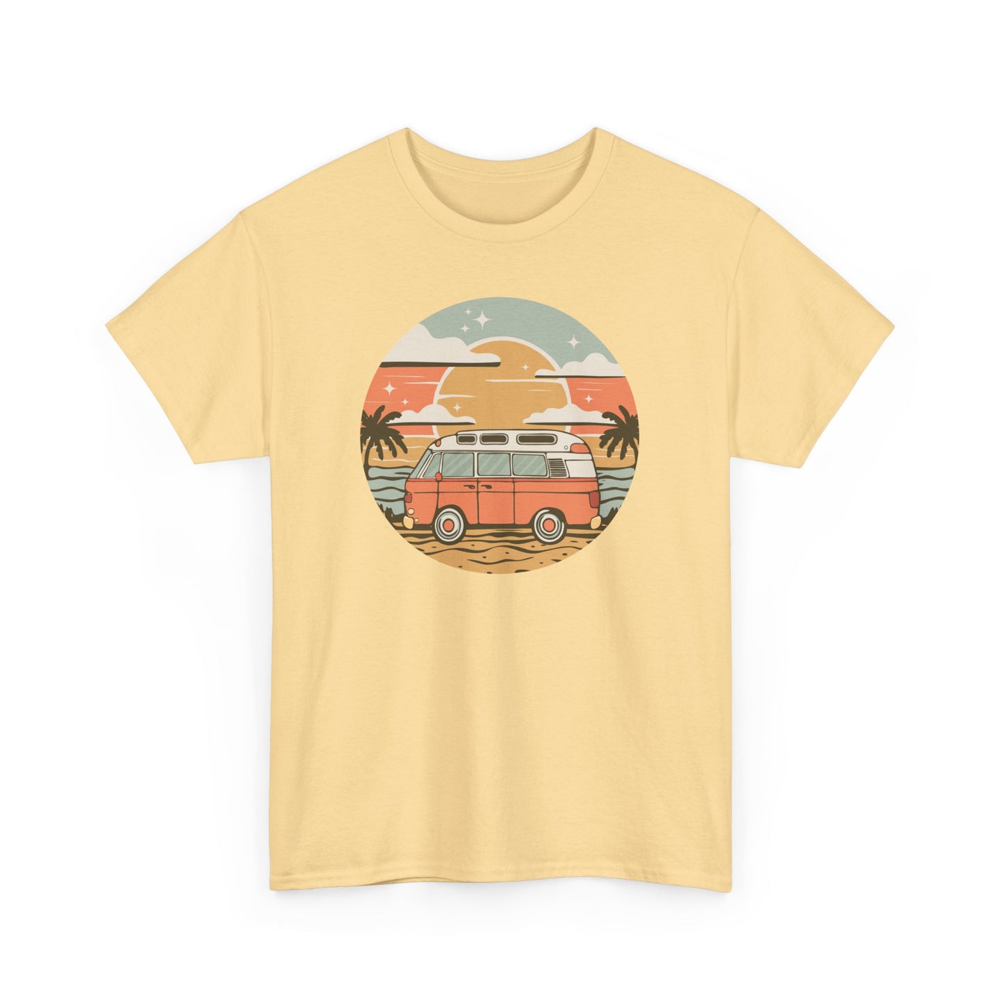 Vintage Van Dreams Nomad Campervan Vanlife Sunset T-shirt Unisex Mens Womens Heavy Cotton Tee