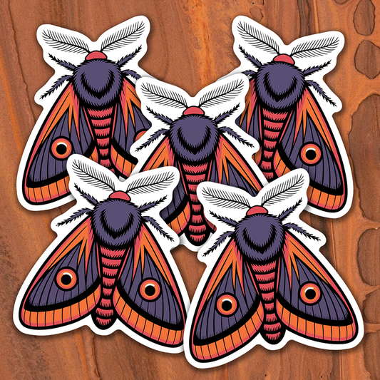 Small 2" Moth Sticker Bundle - Waterproof, Fade-Resistant Decal Stickers Moths Insect Bug