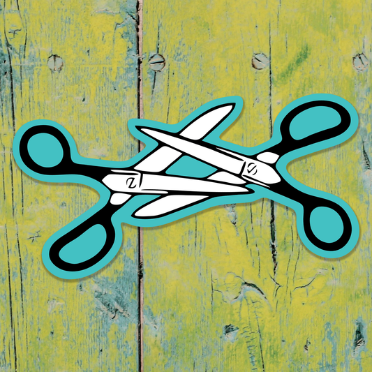 4" Scissors Vinyl Sticker Turquoise - Funny Pride Month Lesbian LGBTQIA+ Decals Equal Rights, Waterproof Outdoor Stickers