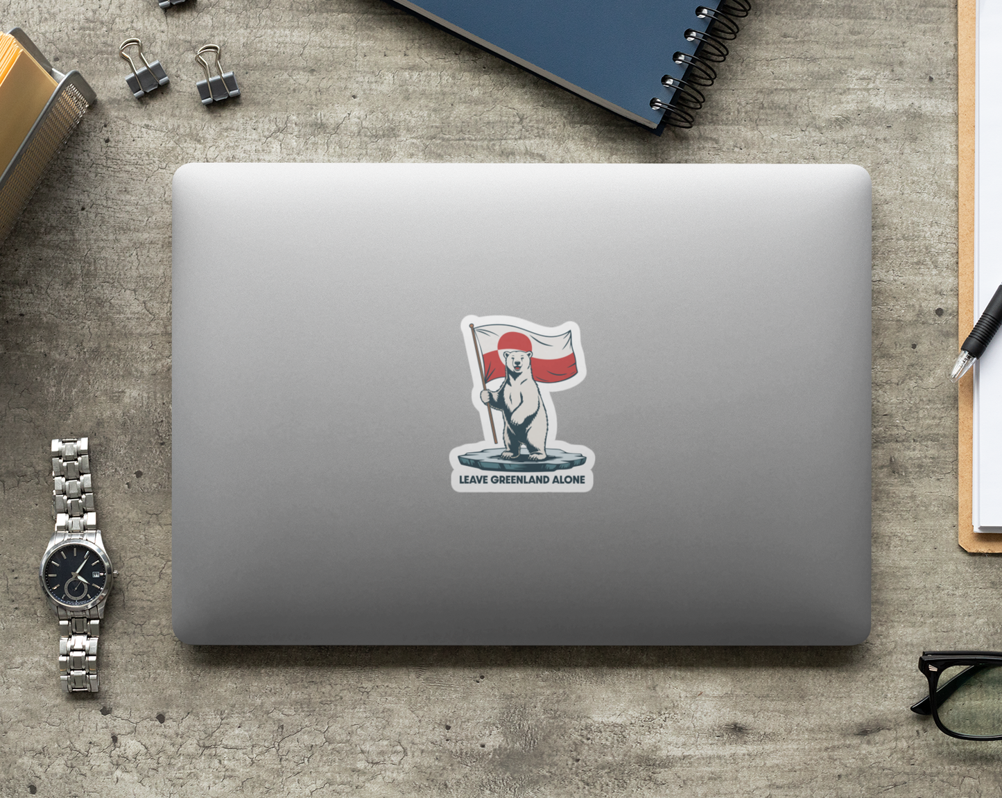 4" Leave Greenland Alone Sticker - Iceberg Polar Bear Vinyl Decal Stickers Waterproof Outdoor Car, Leftist Political Anti-Trump Protest
