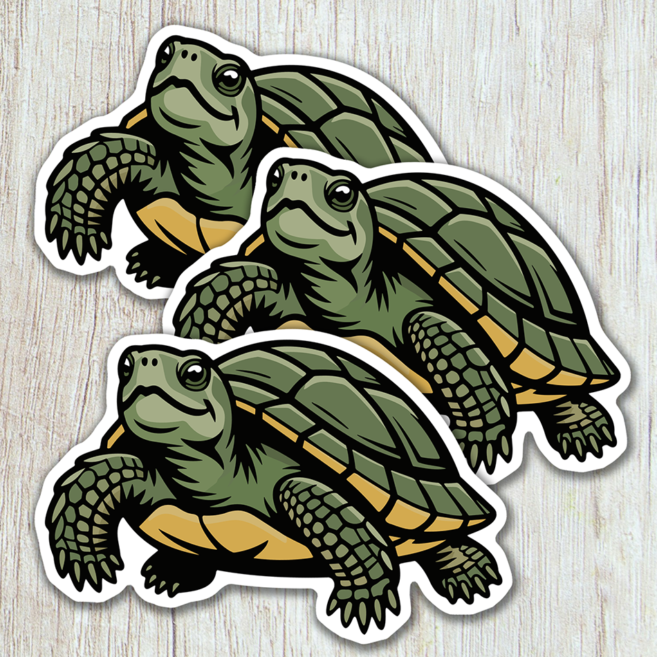 3" Aquatic Turtle Vinyl Stickers - Turtles Decal Sticker Waterproof Outdoor Decals