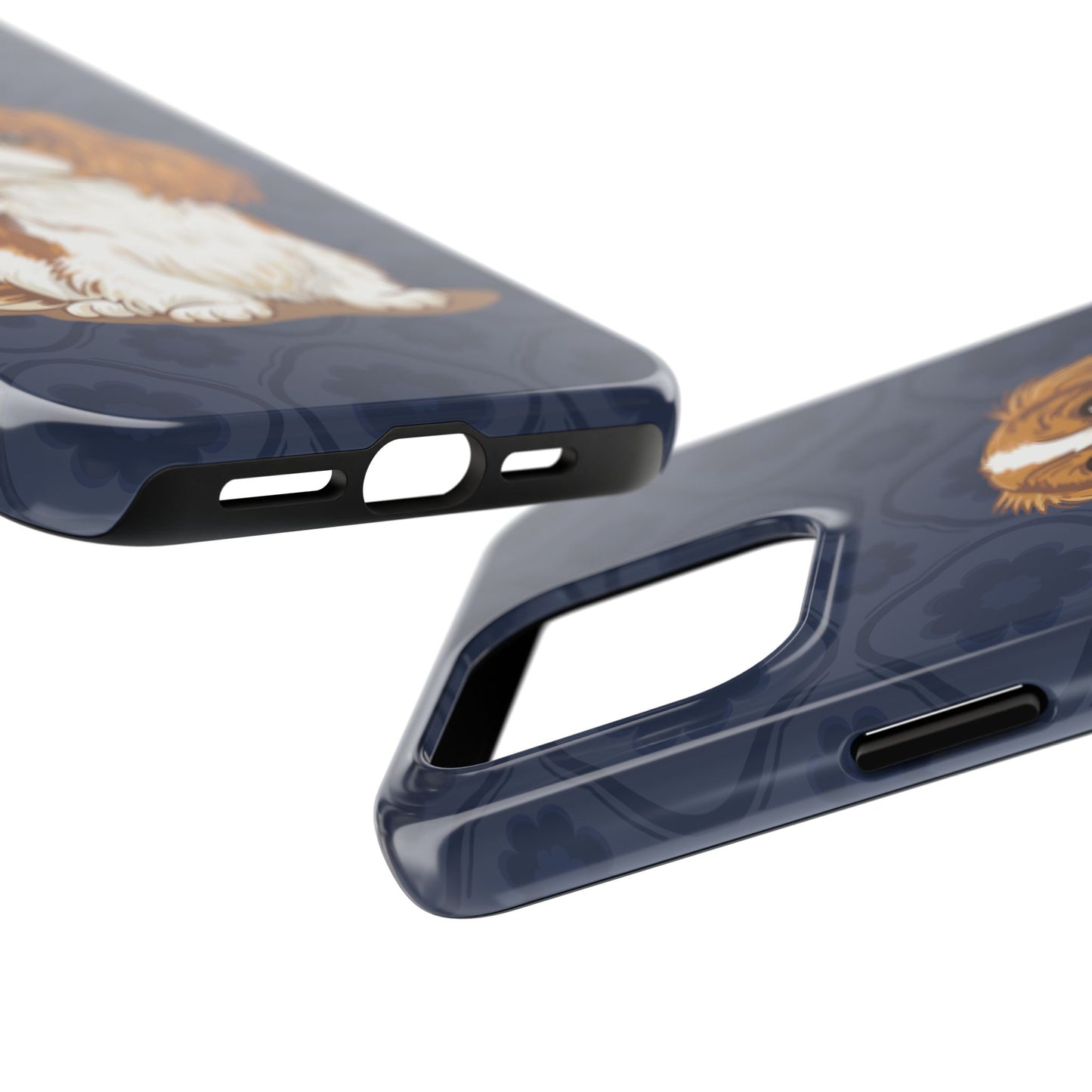 Cavalier King Charles Spaniel Dog Phone Case, Tough Phone Cases Pet Dogs Blue Pattern