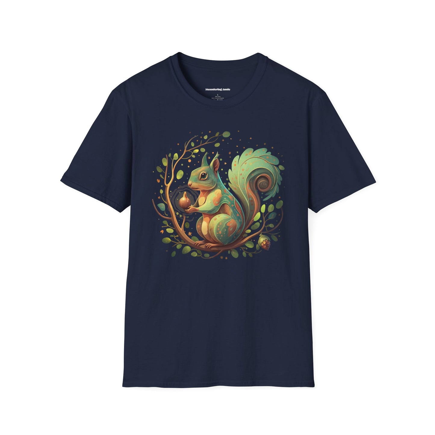 Magical Forest Squirrel Soft T-shirt Unisex Softstyle Tee Womens Mens Shirts