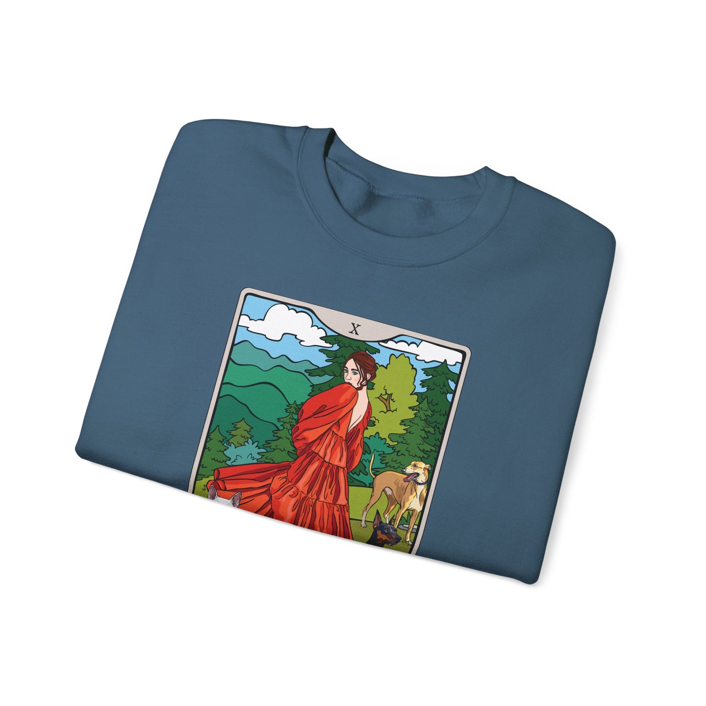 Childless Dog Lady Tarot Card Sweatshirt, Childless Women's Crewneck Sweater, Witchy Dog Lover Long Sleeve Shirt