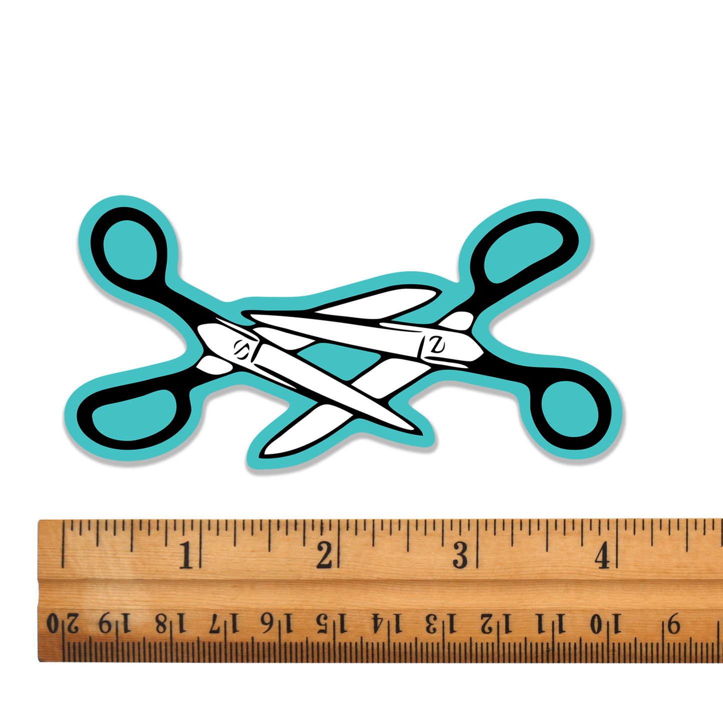 4" Scissors Vinyl Sticker Turquoise - Funny Pride Month Lesbian LGBTQIA+ Decals Equal Rights, Waterproof Outdoor Stickers