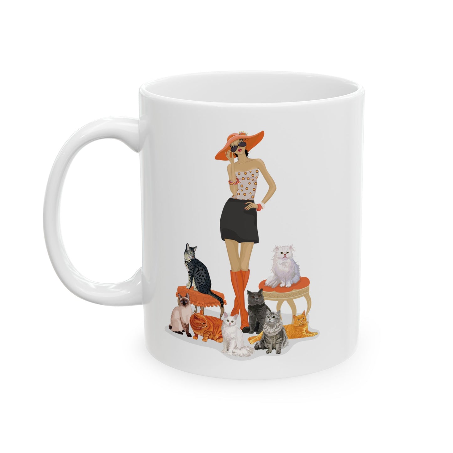 Childless Cat Lady Ceramic Coffee Tea Mug 11oz - Gifts for Childfree Crazy Cat Ladies