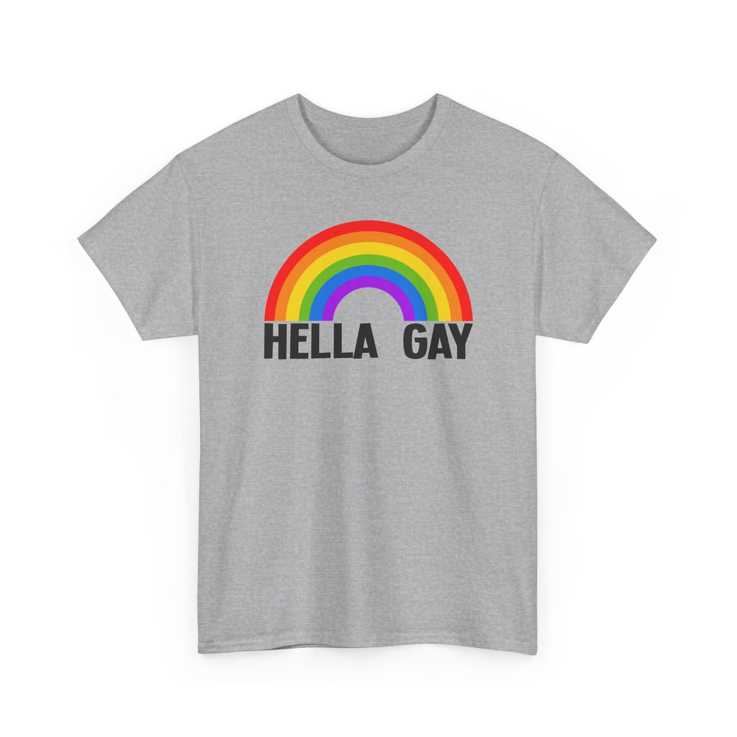 Hella Gay Rainbow Pride T-shirt Unisex Heavy Cotton Tee LGBTQIA+ Mens Womens Cotton Tee