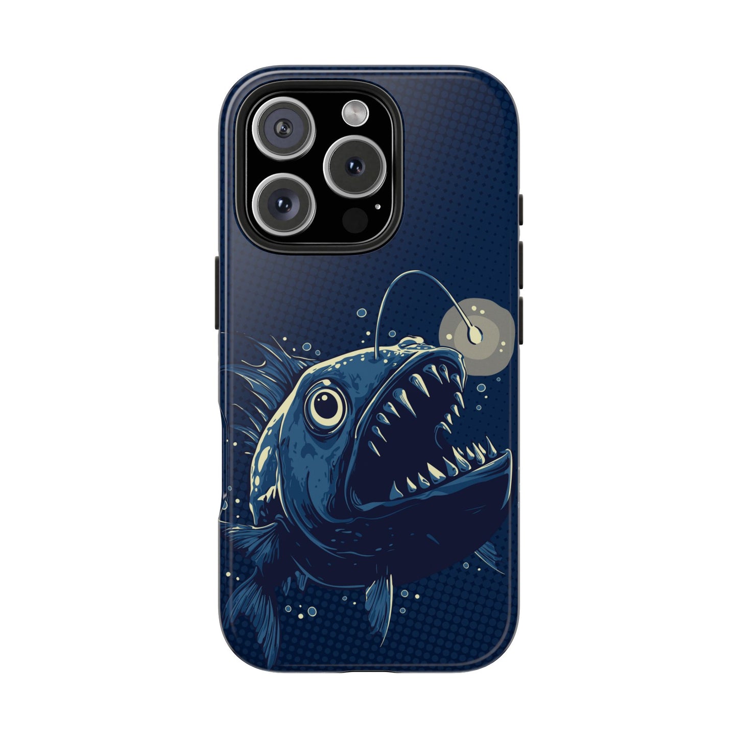 Deep Sea Anglerfish Cell Phone Case, Angler Fish Nautical Dark Ocean Marine Life Tough Phone Cases