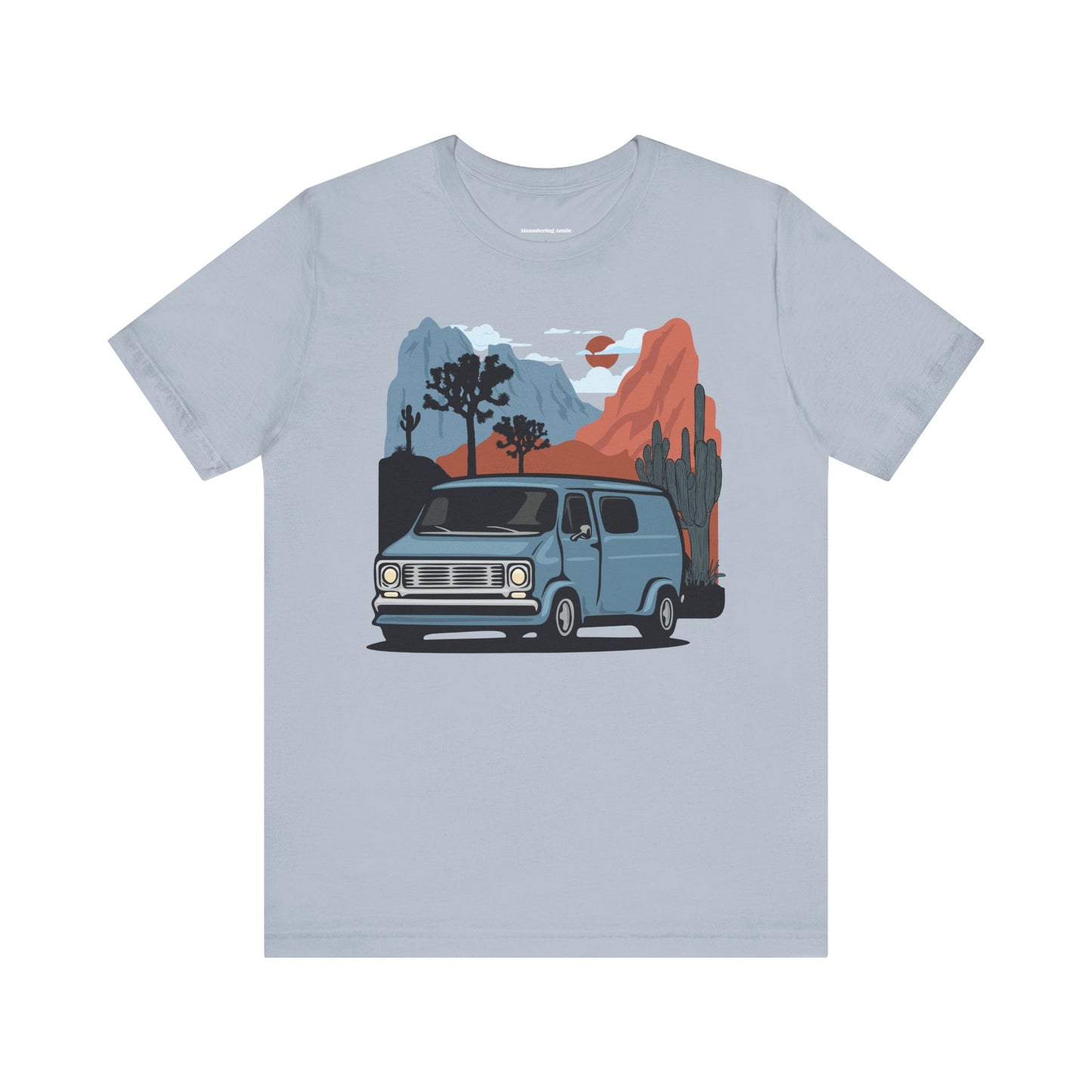 Retro Camper Van T-Shirt | Desert Landscape, Vanlife Cactus Joshua Tree Road Trip Graphic Tee