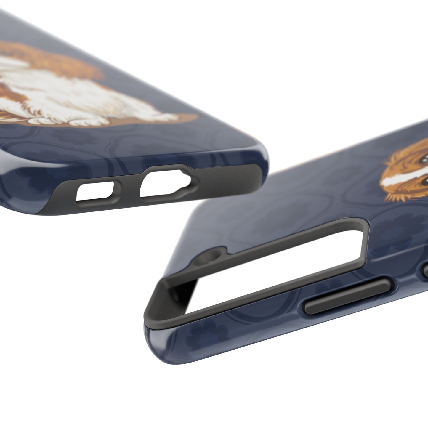 Cavalier King Charles Spaniel Dog Phone Case, Tough Phone Cases Pet Dogs Blue Pattern