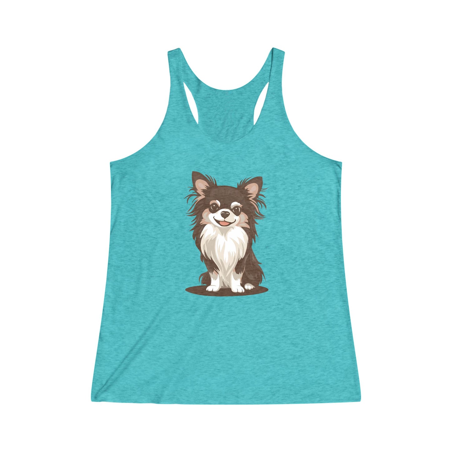 Koda Long Haired Chihuahua Dog Tank Top Women's Tri-Blend Racerback Tank