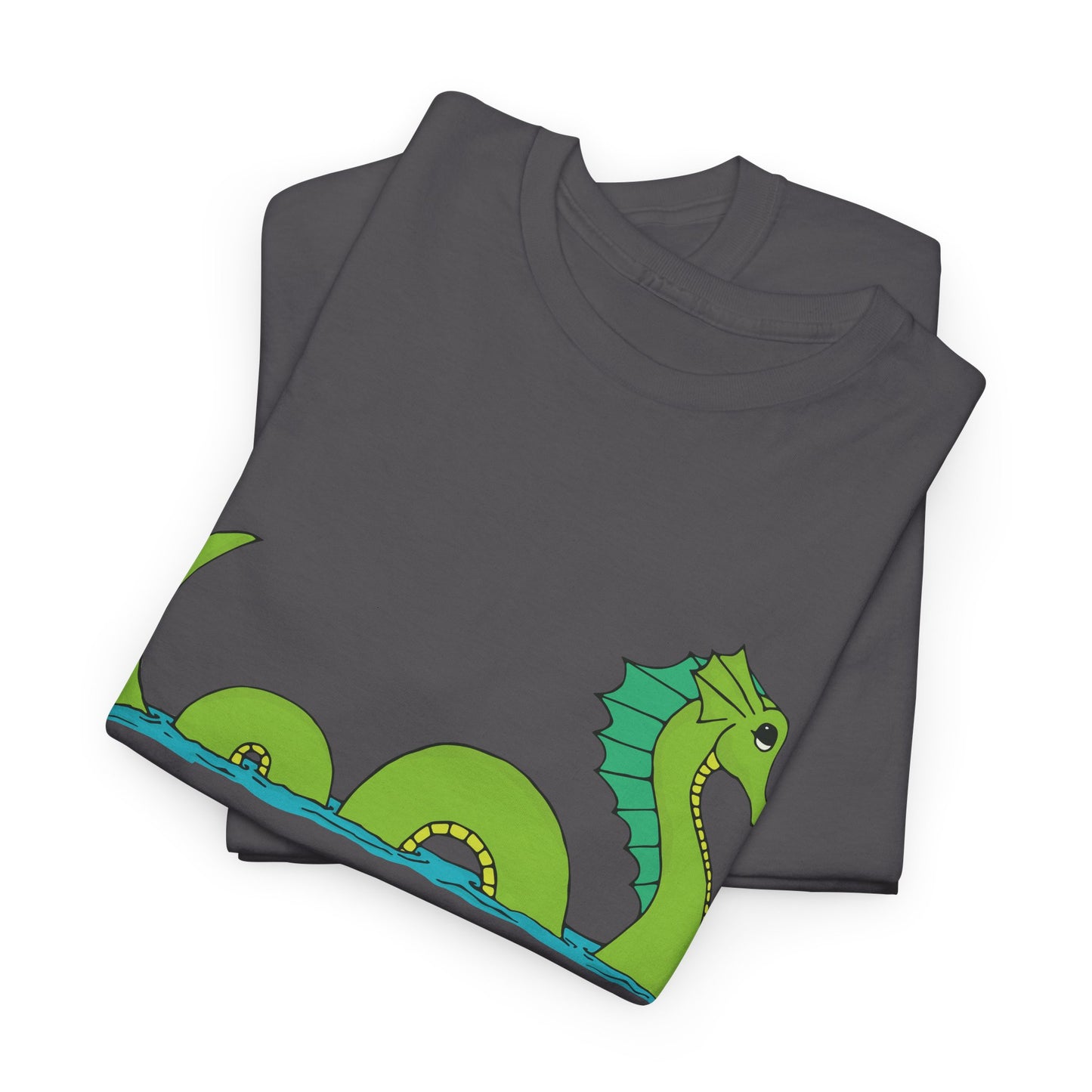 Sea Serpent T-shirt Unisex Heavy Cotton Tee - Mens Womens Loch Ness Sea Monster