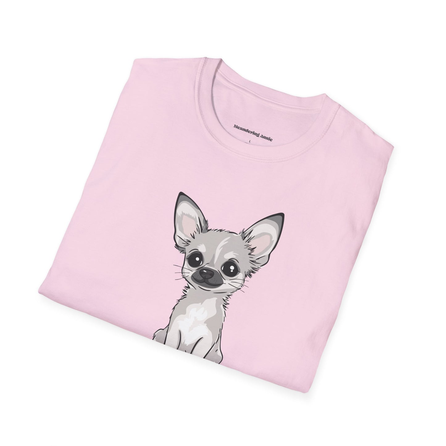 White Chihuahua Puppy Dog T-Shirt - Mens Womens Unisex Cotton Chihuahuas Dogs Pet Short Sleeve Tee Puppies Design Shirts