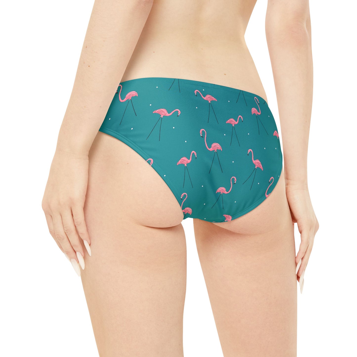 Pink Plastic Flamingos Teal Bikini 2 Piece Swimsuit Set - Womens Lawn Flamingo Bikini