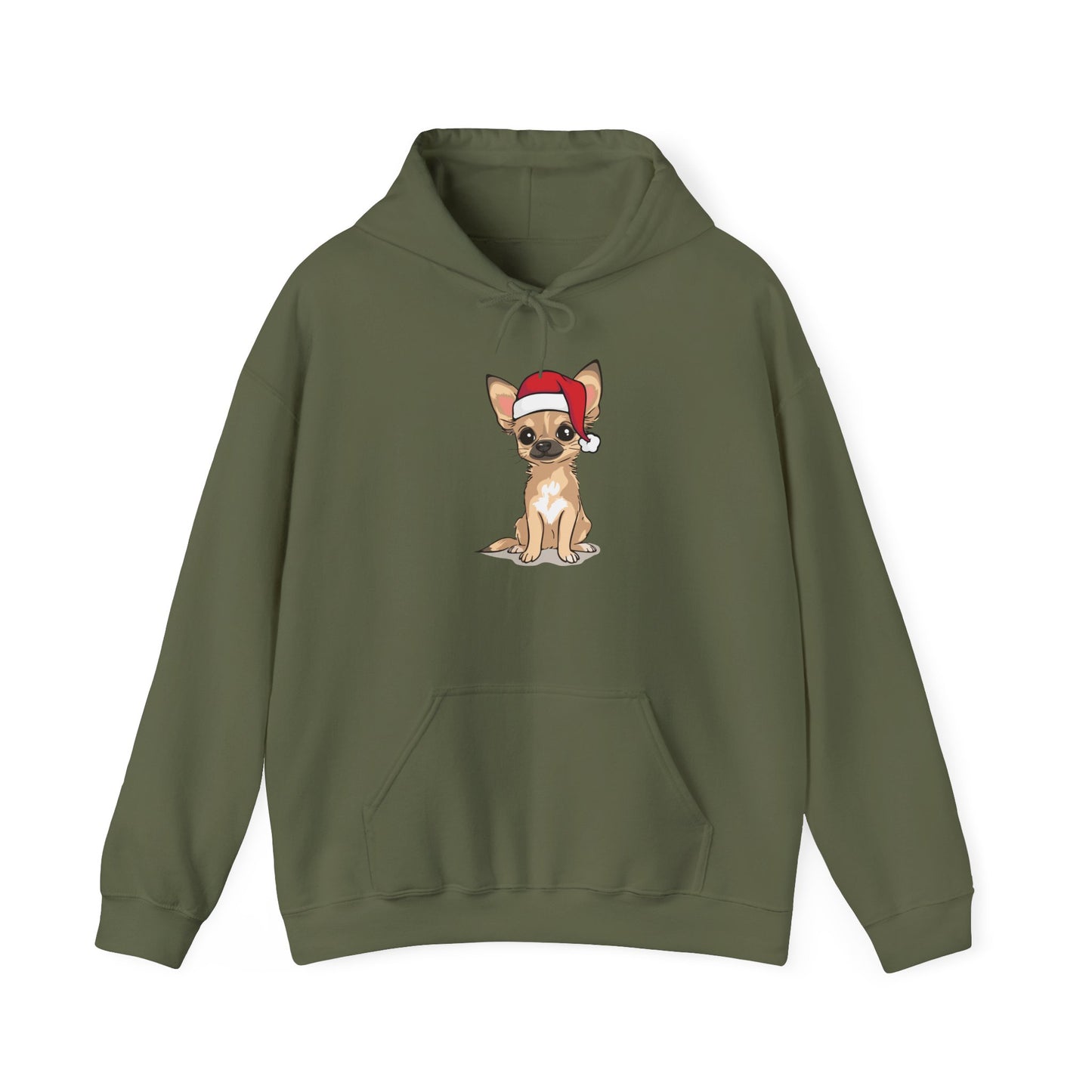 Christmas Chihuahua Dog Pullover Hoodie, Festive Holiday Xmas Santa Puppy Dogs Hooded Sweatshirt, Chihuahuas Winter Unisex Fleece Hoodies