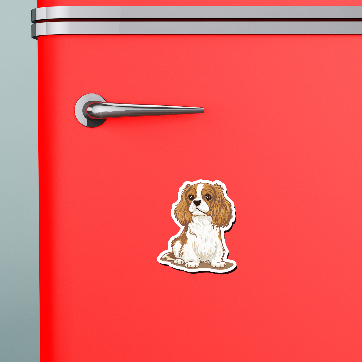 Cavalier King Charles Spaniel Magnets, 2 Pack Blenheim & Tricolor Cavaliers Dog Vinyl Fridge Magnet Bundle