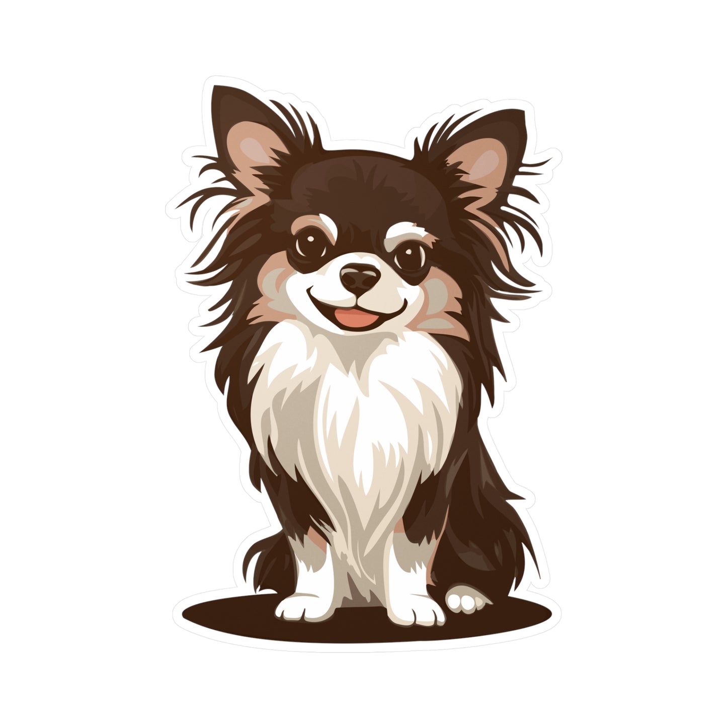 Long Haired Chihuahua Dog Pet Vinyl Decal Sticker - Waterproof Kiss-Cut Vinyl Decals