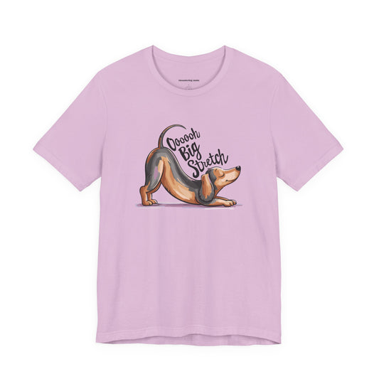 "Ooooh Big Stretch" T-shirt - Cute Stretching Dachshund Yoga Dog Tee, Funny Wiener Dogs Shirts