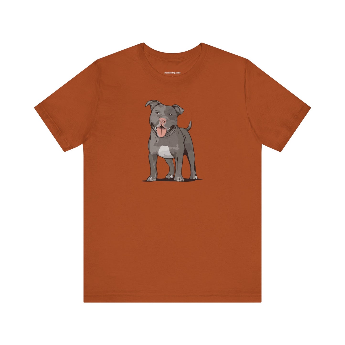Gray Pitbull Dog T-shirt: Pit Bull Puppy Dogs Unisex Short Sleeve Tee, Pet Owner Gift, Dog Mom Dad Shirt
