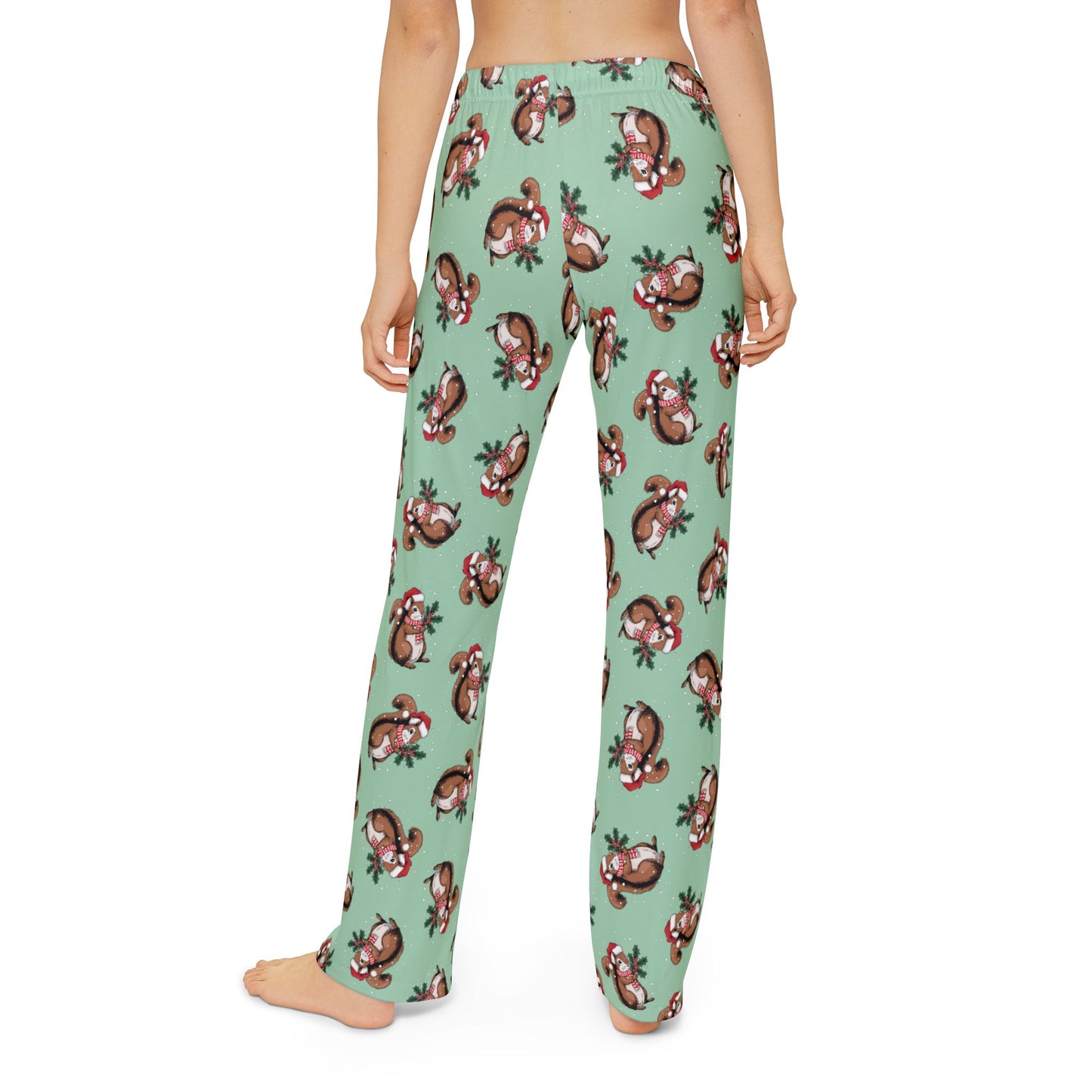 Christmas Squirrel Kid's Pajama Pants, Festive Holiday Xmas Santa Squirrels Children's Pajamas, Boys Girls Pajama Bottoms