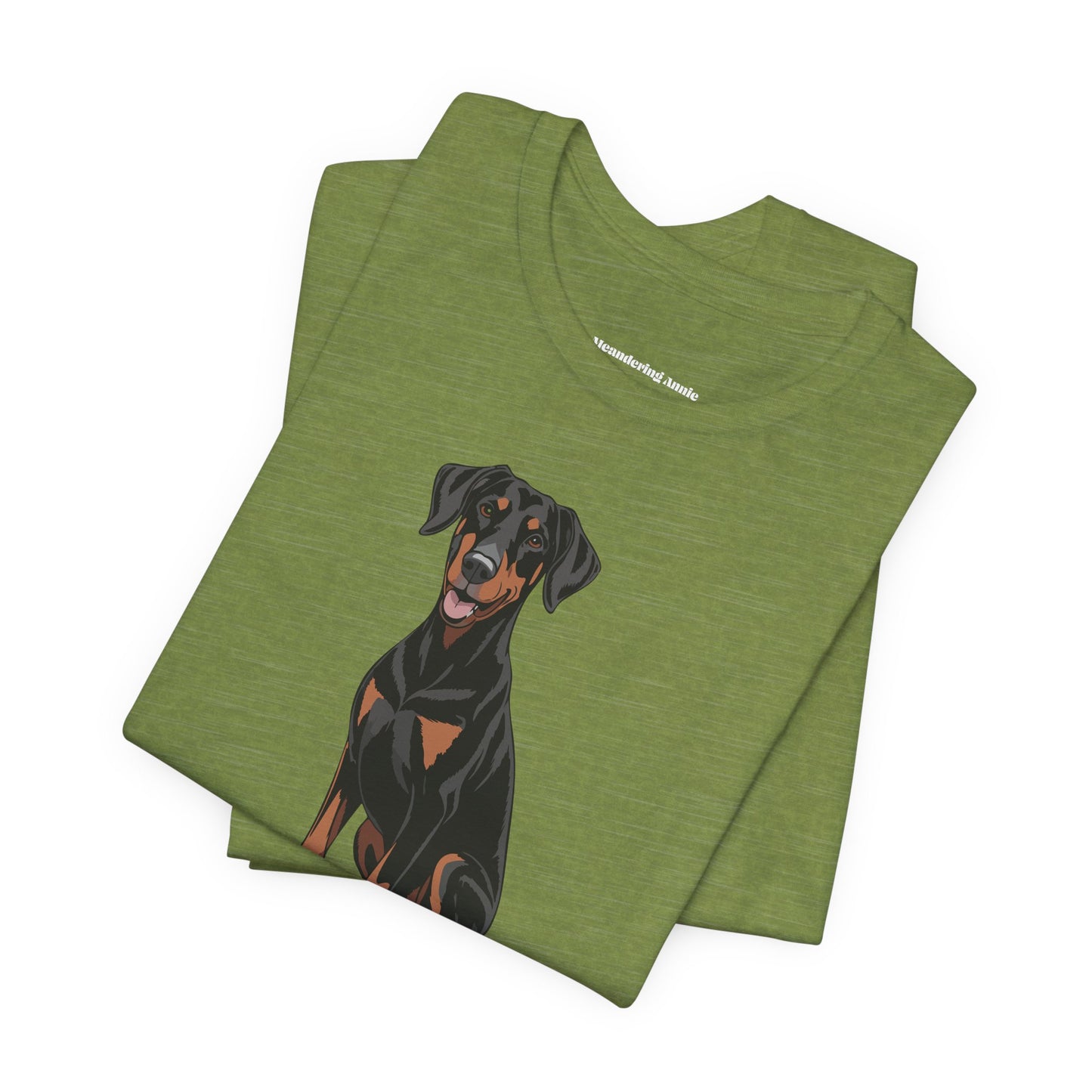 Doberman Pinscher Dogs T-shirt, Black Dobermans Puppy Dog Unisex Short Sleeve Cotton Tee