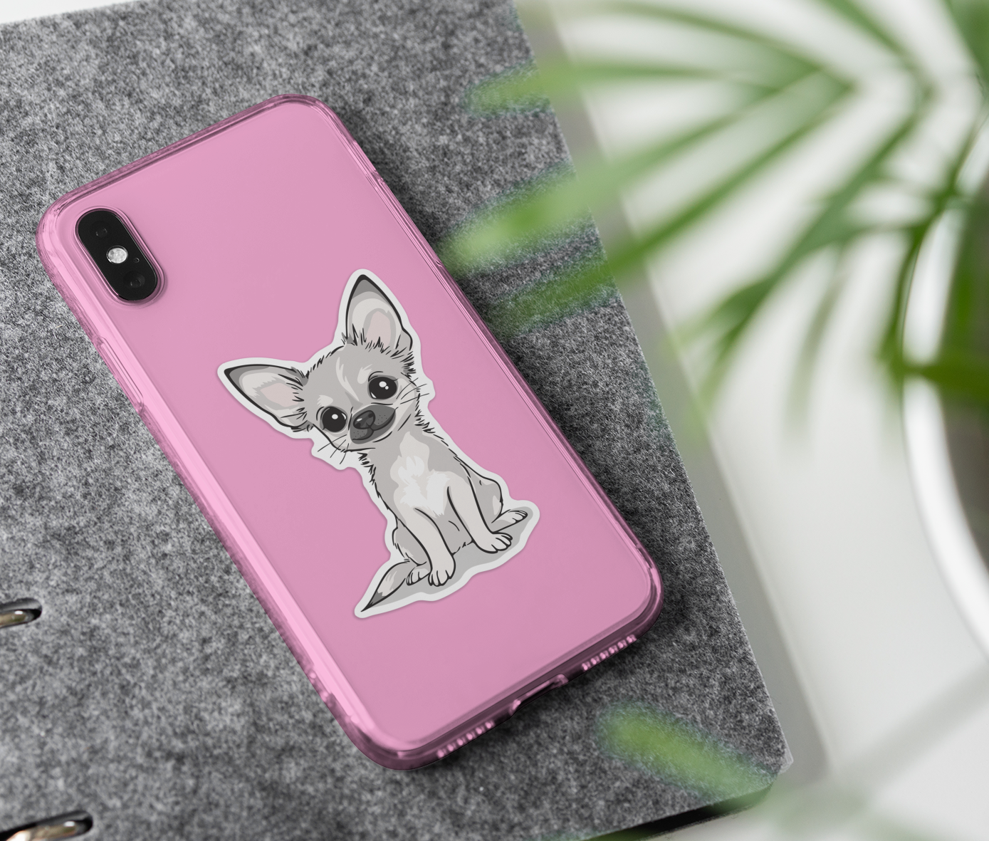 3.5" White Chihuahua Puppy Dog Sticker - Waterproof, Fade-Resistant Vinyl Decal Stickers Short Coat Chihuahuas Dogs