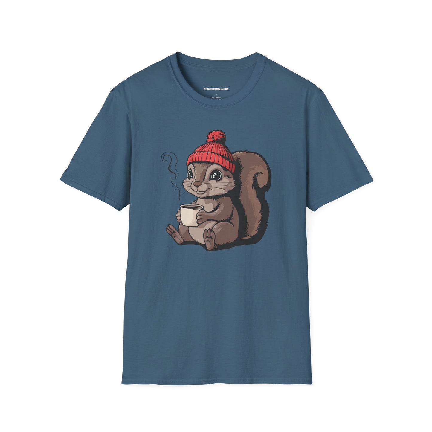 Cozy Squirrel T-shirt, Fall Autumn Squirrels Graphic Tee Shirts Men Women Unisex Short Sleeve Cotton Top