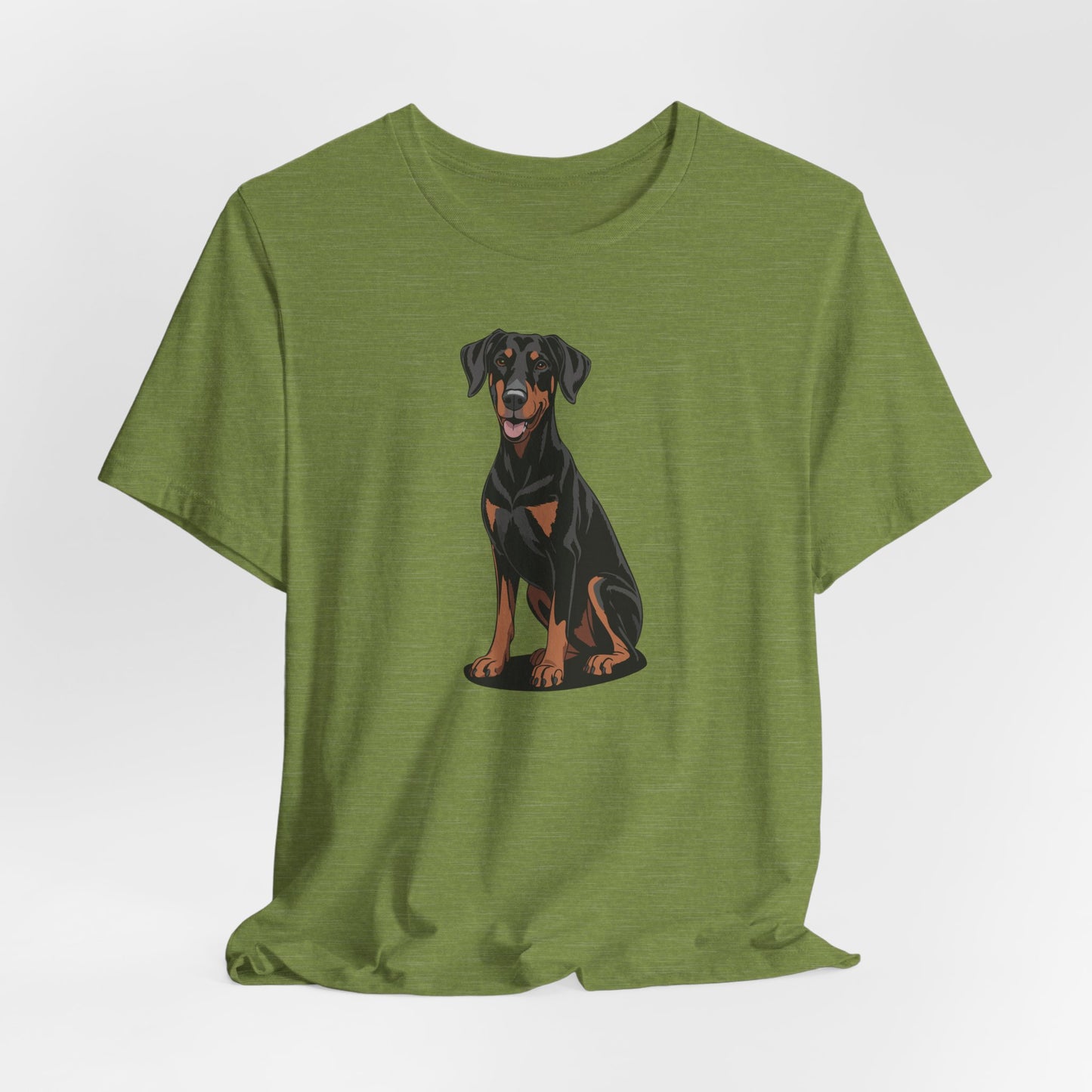 Doberman Pinscher Dogs T-shirt, Black Dobermans Puppy Dog Unisex Short Sleeve Cotton Tee