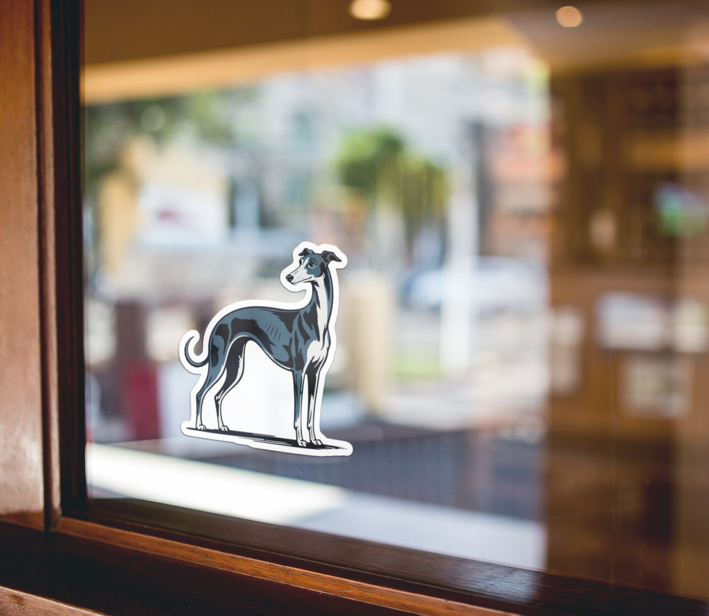 3" Greyhound Dog Sticker - Black & Blue Sighthound Dogs Vinyl Decal Stickers Waterproof Greyhounds Pet Decals